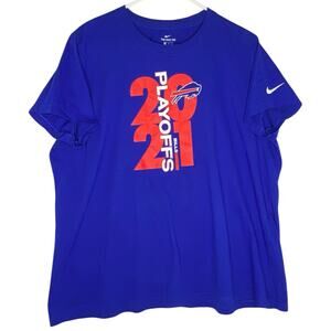 Buffalo Bills Nike 2021 NFL Playoffs Bound T-Shirt Blue Red Size XXL Football
